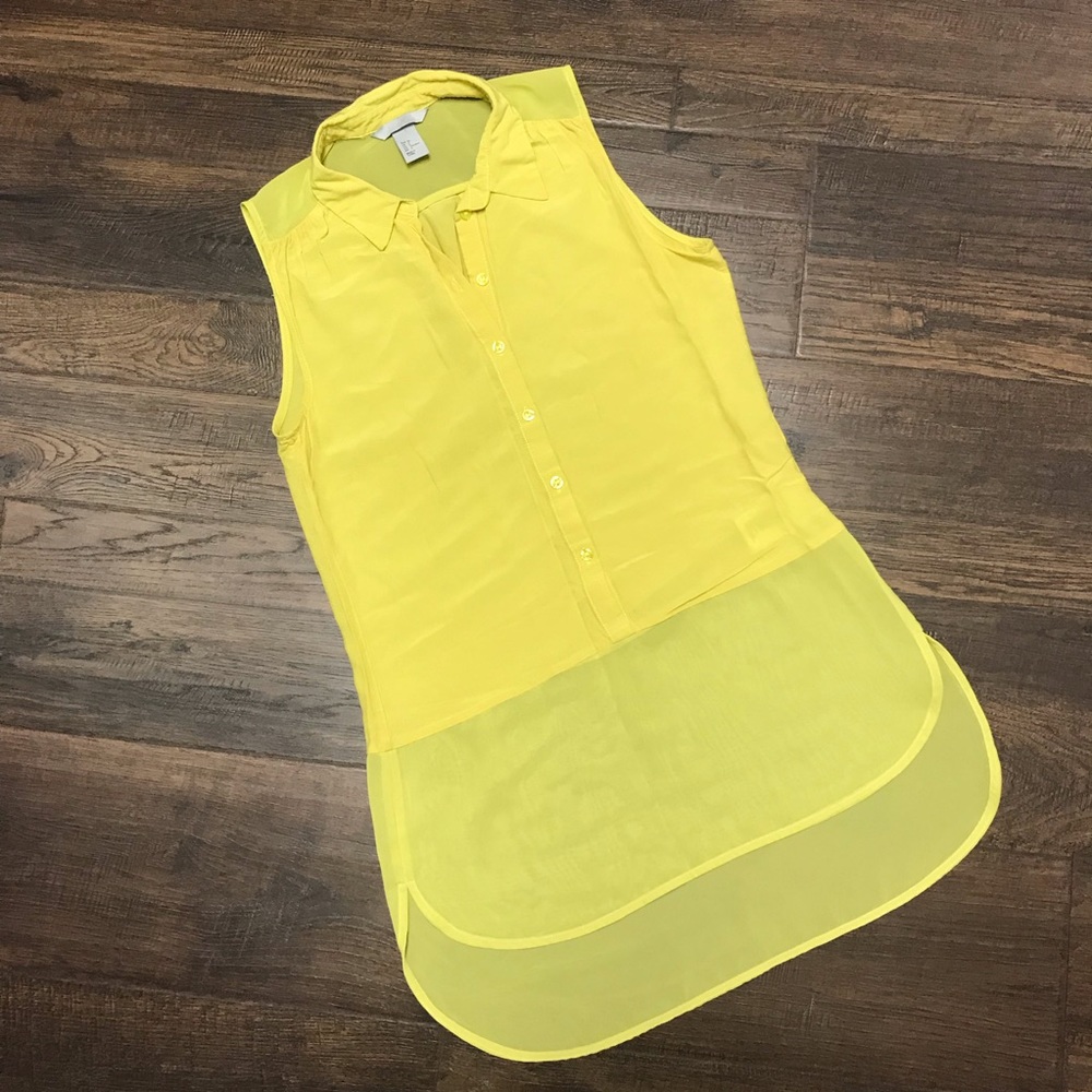 H&M Yellow Sleeveless Tunic